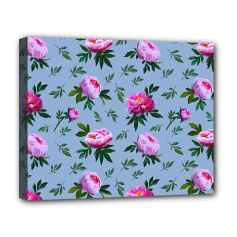 Delicate Peonies Deluxe Canvas 20  X 16  (stretched) by SychEva