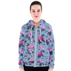 Delicate Peonies Women s Zipper Hoodie by SychEva