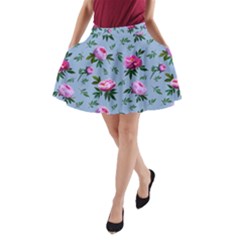 Delicate Peonies A-line Pocket Skirt by SychEva