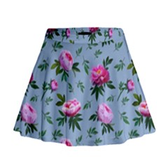 Delicate Peonies Mini Flare Skirt by SychEva