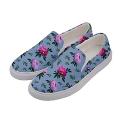 Delicate Peonies Women s Canvas Slip Ons by SychEva