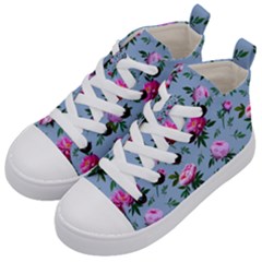 Delicate Peonies Kids  Mid-top Canvas Sneakers by SychEva