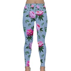 Delicate Peonies Lightweight Velour Classic Yoga Leggings by SychEva