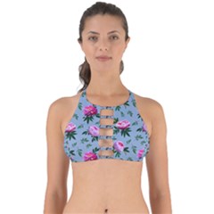 Delicate Peonies Perfectly Cut Out Bikini Top by SychEva