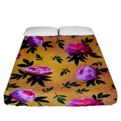 Delicate Peonies Fitted Sheet (queen Size) by SychEva