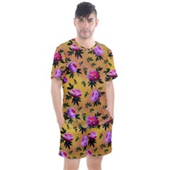 Delicate Peonies Men s Mesh Tee And Shorts Set