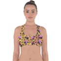 Delicate Peonies Cross Back Hipster Bikini Top  View1