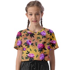 Delicate Peonies Kids  Basic Tee by SychEva