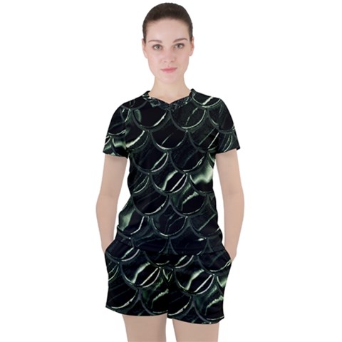 Dragon Scales Women s Tee And Shorts Set by PollyParadise