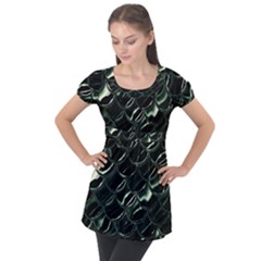 Dragon Scales Puff Sleeve Tunic Top by PollyParadise