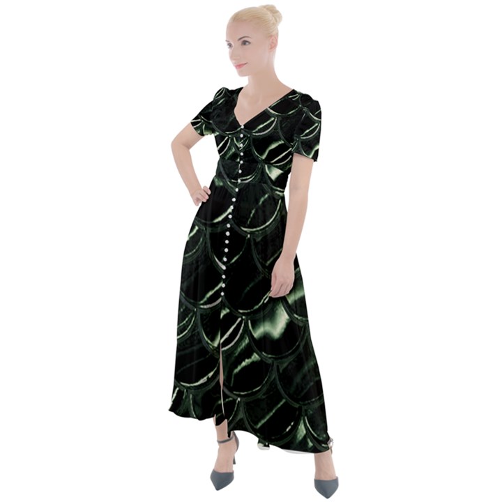 Dragon_Scales Button Up Short Sleeve Maxi Dress