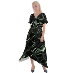 Dragon Scales Cross Front Sharkbite Hem Maxi Dress by PollyParadise