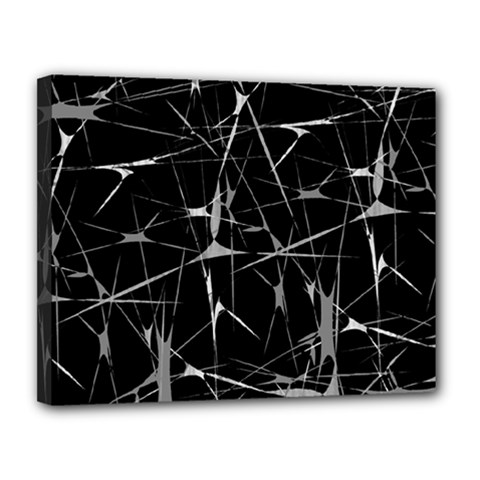 Black And White Splatter Abstract Print Canvas 14  X 11  (stretched) by dflcprintsclothing