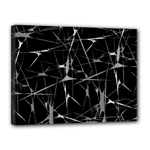 Black And White Splatter Abstract Print Canvas 16  X 12  (stretched) by dflcprintsclothing