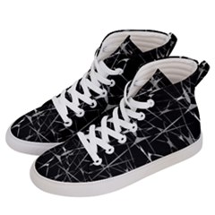 Black And White Splatter Abstract Print Women s Hi-top Skate Sneakers by dflcprintsclothing