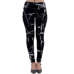 Black And White Splatter Abstract Print Lightweight Velour Leggings by dflcprintsclothing