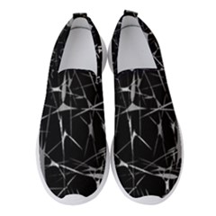 Black And White Splatter Abstract Print Women s Slip On Sneakers by dflcprintsclothing