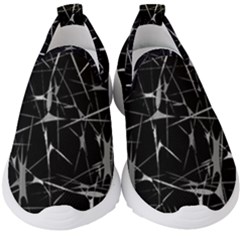 Black And White Splatter Abstract Print Kids  Slip On Sneakers by dflcprintsclothing