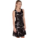 Black And White Splatter Abstract Print Knee Length Skater Dress With Pockets View3