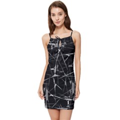 Black And White Splatter Abstract Print Summer Tie Front Dress by dflcprintsclothing