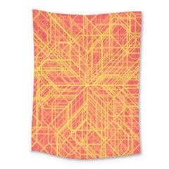 Orange/yellow Line Pattern Medium Tapestry by LyleHatchDesign