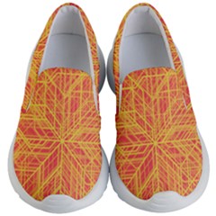 Orange/yellow Line Pattern Kids Lightweight Slip Ons