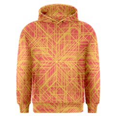 Orange/yellow Line Pattern Men s Overhead Hoodie