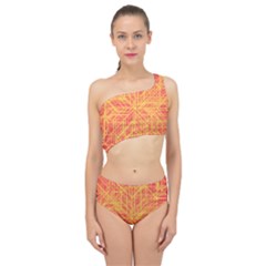 Orange/yellow Line Pattern Spliced Up Two Piece Swimsuit by LyleHatchDesign