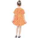 Orange/Yellow Line Pattern Kids  Smock Dress View2