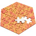 Orange/Yellow Line Pattern Wooden Puzzle Hexagon View2