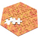 Orange/Yellow Line Pattern Wooden Puzzle Hexagon View3