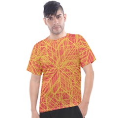 Orange/yellow Line Pattern Men s Sport Top by LyleHatchDesign