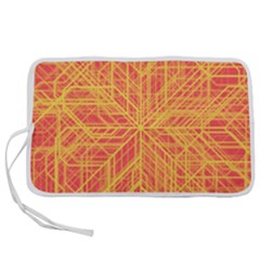 Orange/yellow Line Pattern Pen Storage Case (s) by LyleHatchDesign