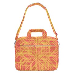 Orange/yellow Line Pattern Macbook Pro Shoulder Laptop Bag (large) by LyleHatchDesign