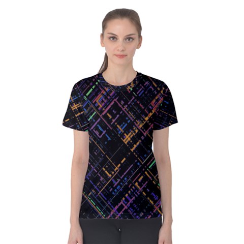 Criss-cross Pattern (multi-colored) Women s Cotton Tee by LyleHatchDesign