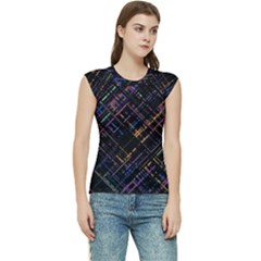 Criss-cross Pattern (multi-colored) Women s Raglan Cap Sleeve Tee by LyleHatchDesign