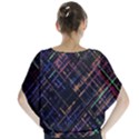 Criss-cross Pattern (multi-colored) Batwing Chiffon Blouse View2