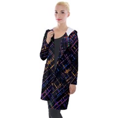 Criss-cross Pattern (multi-colored) Hooded Pocket Cardigan by LyleHatchDesign