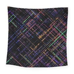 Criss-cross Pattern (multi-colored) Square Tapestry (large) by LyleHatchDesign