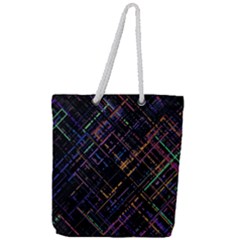 Criss-cross Pattern (multi-colored) Full Print Rope Handle Tote (large) by LyleHatchDesign