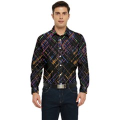 Criss-cross Pattern (multi-colored) Men s Long Sleeve Pocket Shirt 