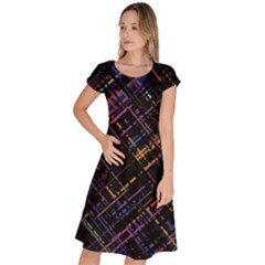 Criss-cross Pattern (multi-colored) Classic Short Sleeve Dress by LyleHatchDesign