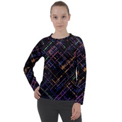 Criss-cross Pattern (multi-colored) Women s Long Sleeve Raglan Tee