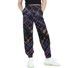 Criss-cross Pattern (multi-colored) Kids  Elastic Waist Pants by LyleHatchDesign