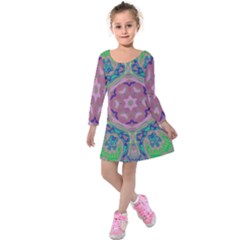 Crown Kids  Long Sleeve Velvet Dress by LW323