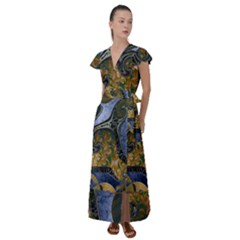 Ancient Seas Flutter Sleeve Maxi Dress by LW323