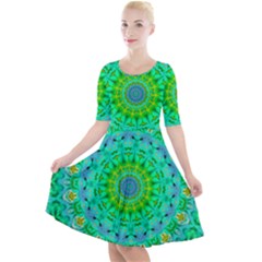 Evergreen Quarter Sleeve A-line Dress by LW323