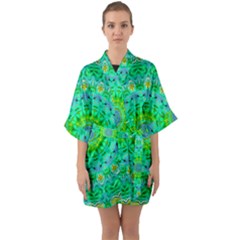 Evergreen Half Sleeve Satin Kimono  by LW323