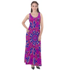 Passion Flower Sleeveless Velour Maxi Dress by LW323