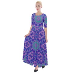 Sweet Violet Half Sleeves Maxi Dress by LW323